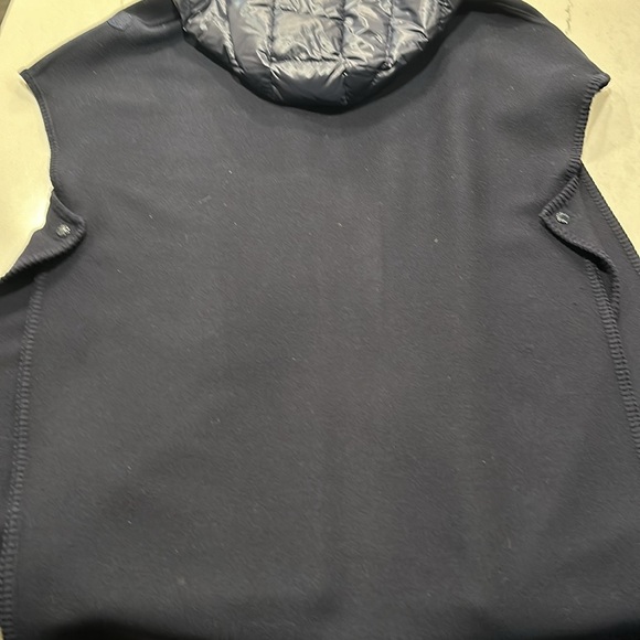 Moncler Navy Wool & Down Hooded Cape - Picture 9 of 10